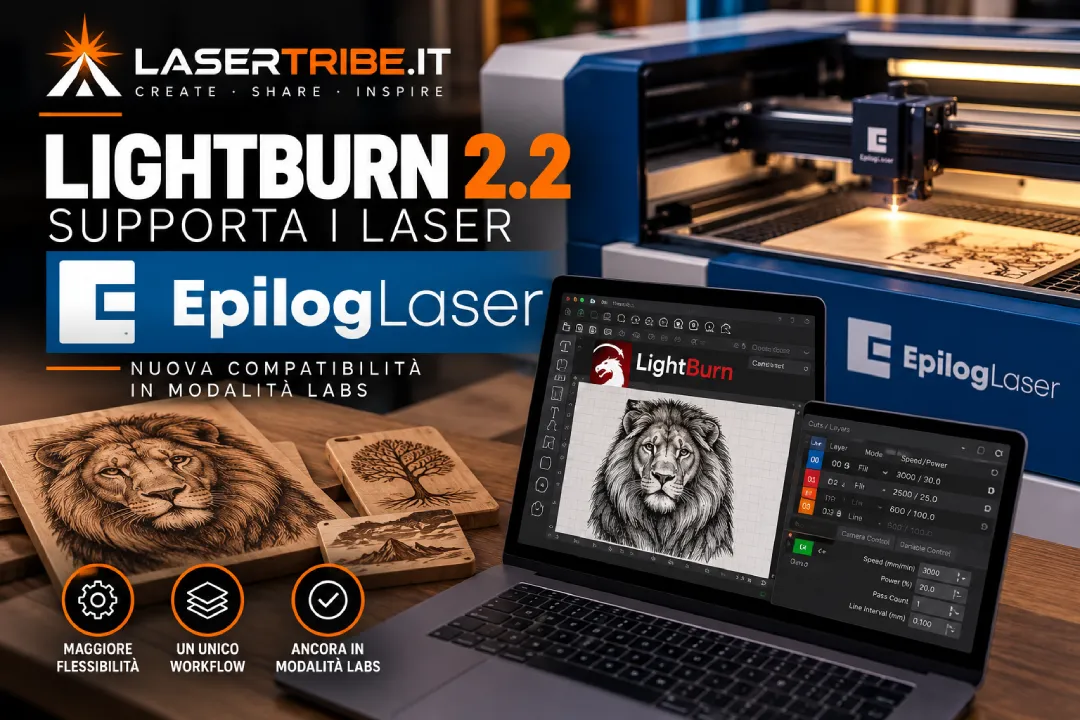 LightBurn aggiunge il supporto ai laser Epilog
