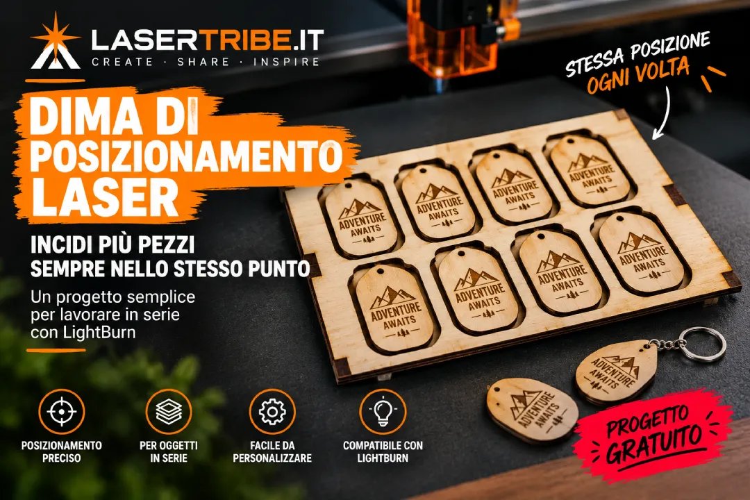 Come incidere più pezzi sempre nello stesso punto con LightBurn