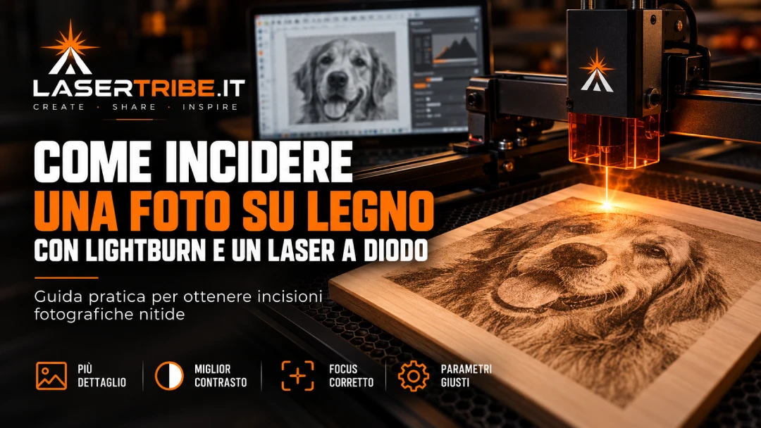 Come incidere una foto su legno con LightBurn